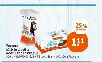 tegut Ferrero Milchschnitte Oder Kinder Pingui Angebot