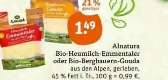 tegut Alnatura Bio-heumilch-emmentaler Oder Bio-bergbauern-gouda Angebot