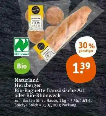 tegut Naturland Nerzberger Bio-baguette Französische Art Oder Bio-rhönweck Angebot