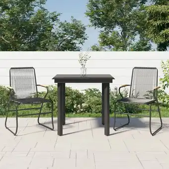 ManoMano 3-tlg. Garten-Essgruppe Gartenmöbel Set Terrassen/Balkon/Outdoor-Essgruppe Schwarz pvc Rattan ETHJ989131 Maisonchic Angebot