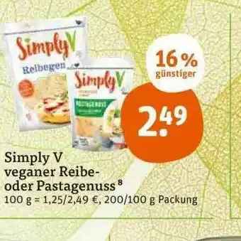 tegut Simply V Veganer Reibe- Oder Pastagenuss Angebot