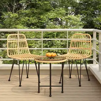 ManoMano 3-tlg. Garten-Essgruppe Gartenmöbel Set Terrassen/Balkon/Outdoor-Essgruppe Poly Rattan ETHJ436634 Maisonchic Angebot