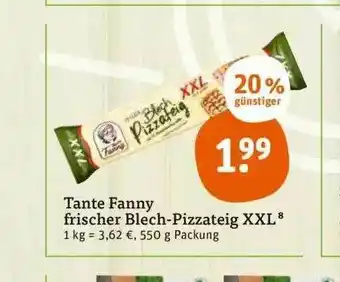 tegut Tante Fanny Frischer Blech-pizzateig Xxl Angebot