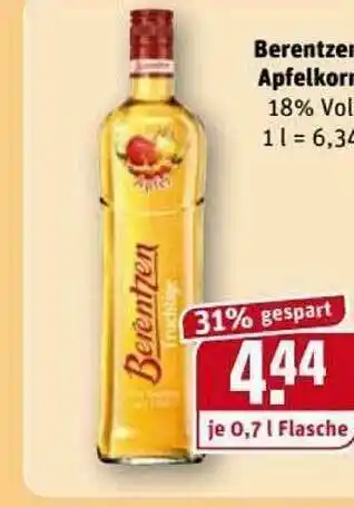 REWE Kaufpark Berentzen Apfelkorn Angebot