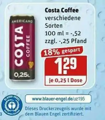 REWE Kaufpark Costa Coffee Angebot