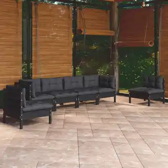 ManoMano 7-tlg. Garten-Lounge-Set Gartenmöbel-Set Terrassen-Sitzgruppe mit Kissen Kiefer Massivholz ZDEH70484 MaisonChic Angebot