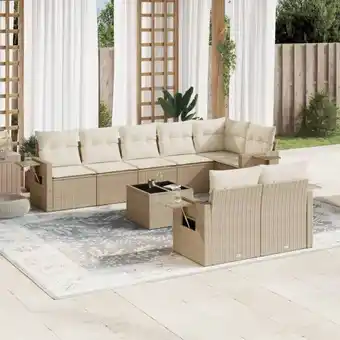 ManoMano 9-tlg. Garten-Sofagarnitur mit Kissen Beige Poly Rattan vidaXL65014 Angebot