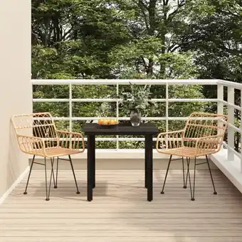 ManoMano 3-tlg. Garten-Essgruppe Gartenmöbel Set Terrassen/Balkon/Outdoor-Essgruppe Poly Rattan ETHJ631273 Maisonchic Angebot