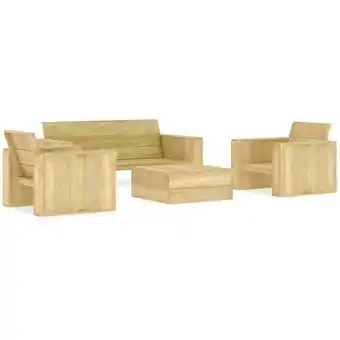 ManoMano 4-tlg. Garten-Lounge-Set Gartenmöbel-Set Terrassen-Sitzgruppe Kiefernholz Imprägniert ZDEH65013 Maisonchic Angebot