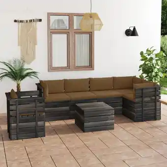 ManoMano 7-tlg. Garten-Sofagarnitur aus Paletten, Gartenmöbel-Set, Sitzgruppe Gartenset mit Kissen Kiefernholz LLOAQ575349 Maisonchic Angebot