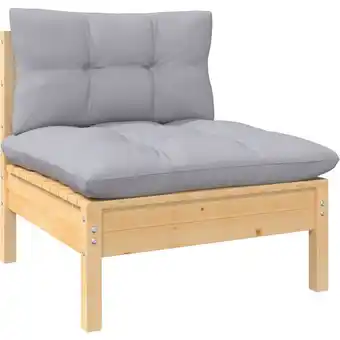 ManoMano Garten-Mittelsofa mit Grauen Kissen,Gartensofa, Loungesofa,Gartenbank Massivholz Kiefer VMEC712482 Maisonchic Angebot