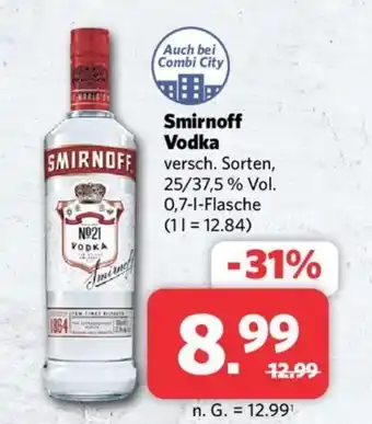 Combi Smirnoff Vodka 0,7-L Angebot