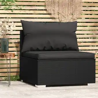 ManoMano Bonnevie - Garten-Mittelsofa mit Kissen,Gartensofa Schwarz Poly Rattan vidaXL Angebot