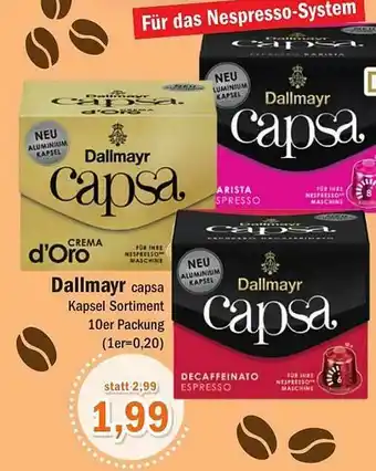 Aktiv Irma Dallmayr Capsa Kapsel Sortiment Angebot