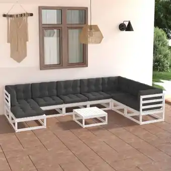 ManoMano Bonnevie - 9-tlg. Sitzgruppe Gartenmöbel Set - Garten-Lounge-Set mit Kissen Kiefer Massivholz BV537855 Angebot