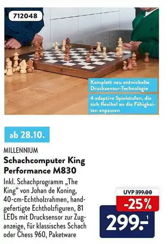 Aldi Nord Millennium Schachcomputer King Performance M830 Angebot