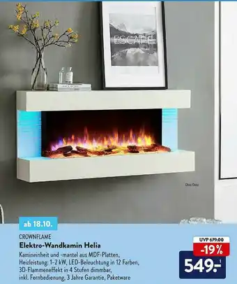 Aldi Nord Crownflame Elektro-wandkamin Helia Angebot