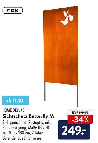 Aldi Nord Home Deluxe Sichtschutz Butterfly M Angebot