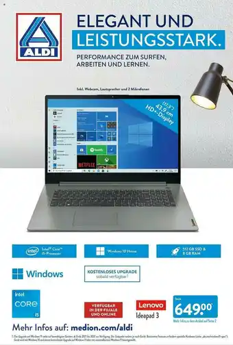 Aldi Nord Lenovo Ideapad 3 Angebot