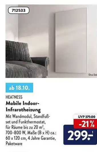 Aldi Nord Heatness Mobile Indoor-infrarotheizung Angebot