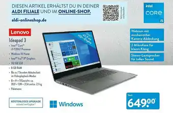 Aldi Nord Lenovo Ideapad 3 Angebot