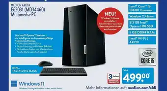 Aldi Nord Medion Akoya E62031 Oder Md34460 Multimedia-pc Angebot