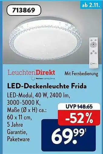 Aldi Süd Leuchtendirekt Led-deckenleuchte Frida Angebot