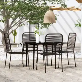 ManoMano 5-tlg. Garten-Essgruppe Gartenmöbel Set Terrassen/Balkon/Outdoor-Essgruppe Schwarz ETHJ466484 Maisonchic Angebot