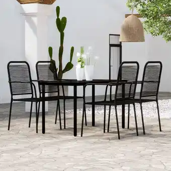 ManoMano 5-tlg. Garten-Essgruppe Gartenmöbel Set Terrassen/Balkon/Outdoor-Essgruppe Schwarz ETHJ982060 Maisonchic Angebot