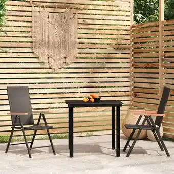 ManoMano 3-tlg. Garten-Essgruppe Gartenmöbel Set Terrassen/Balkon/Outdoor-Essgruppe Schwarz ETHJ872986 Maisonchic Angebot