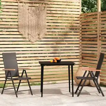 ManoMano 3-tlg. Garten-Essgruppe, Gartenmöbel, Sitzgruppe Gartenset Schwarz LLOAQ321882 Maisonchic Angebot