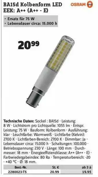 Conrad Ba15d Kolbenform Led Osram Angebot