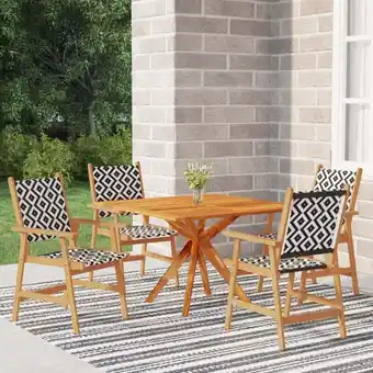 ManoMano Bonnevie - 5-tlg. Gartenmöbel Set Sitzgruppe Garten mit Tisch und Stühlen - Massivholz Akazie BV112505 Angebot