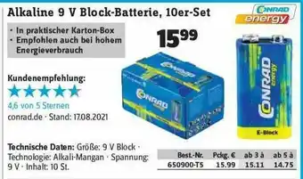 Conrad Conrad Alkaline 9v Block-batterie, 10er-set Angebot