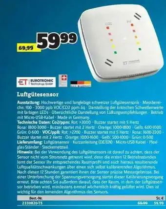 Conrad Luftgütesensor Eurotronic Angebot