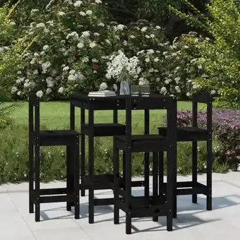 ManoMano 5-tlg. Gartenbar-Set,Gartenmöbel Set,Garten-Essgruppe Schwarz Massivholz Kiefer AGHDE322557 Maisonchic Angebot