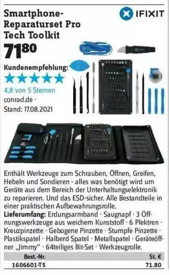 Conrad Ifixit Smartphone-reparaturset Pro Tech Toolkit Angebot