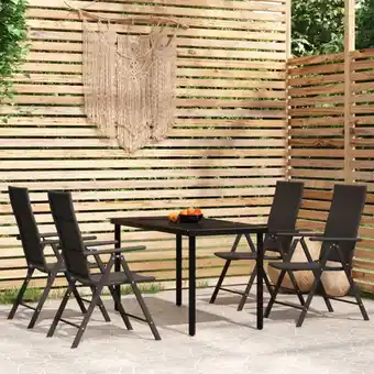 ManoMano 5-tlg. Garten-Essgruppe Gartenmöbel Set Terrassen/Balkon/Outdoor-Essgruppe Schwarz ETHJ268287 Maisonchic Angebot