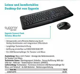 Conrad Sygonix Connect Funk Tastatur, Maus-set Angebot