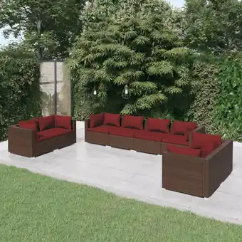 ManoMano 8-tlg. Garten-Lounge-Set Gartenmöbel-Set Terrassen-Sitzgruppe mit Kissen Poly Rattan Braun ZDEH44944 Maisonchic Angebot