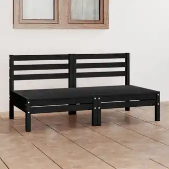 ManoMano 2-Sitzer-Gartensofa Loungesofa Sitzgruppe Schwarz Kiefer Massivholz DE41285 Angebot