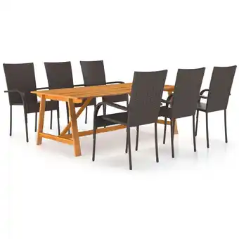 ManoMano 7-tlg. Gartenmöbel Set Sitzgruppe Garten mit Tisch und Stühlen - Braun BV493283 - BonneVie Angebot