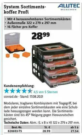 Conrad Alutec System Sortimentskoffer Profi Angebot