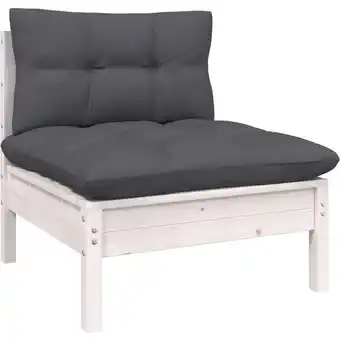 ManoMano Garten-Mittelsofa mit Kissen,Gartensofa, Loungesofa,Gartenbank Weiß Massivholz Kiefer VMEC450338 Maisonchic Angebot