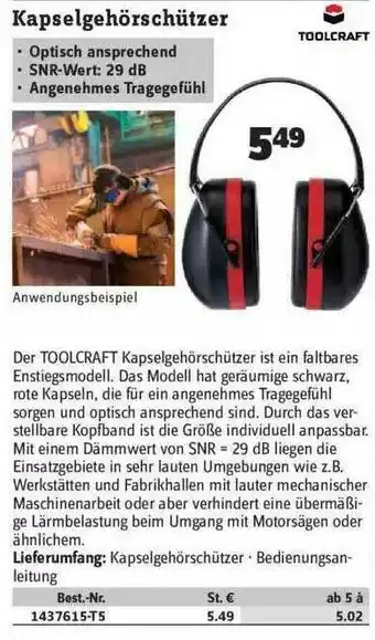 Conrad Toolcraft Kapselgehörschützer Angebot