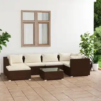 ManoMano 7-tlg. Garten-Lounge-Set Gartenmöbel-Set Terrassen-Sitzgruppe mit Kissen Poly Rattan Braun ZDEH79673 Maisonchic Angebot