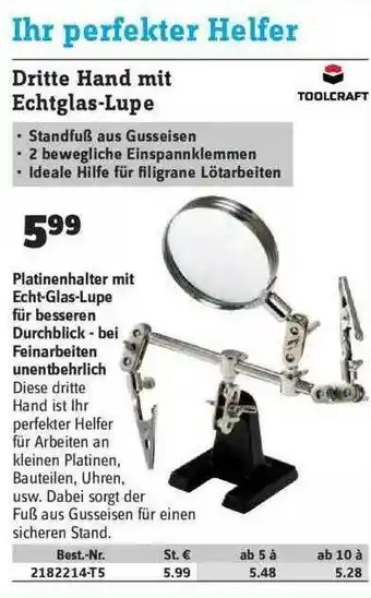 Conrad Toolcraft Dritte Hand Mit Echtglas Lupe Angebot