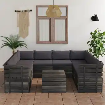 ManoMano 9-tlg. Garten-Sofagarnitur aus Paletten, Gartenmöbel-Set, Sitzgruppe Gartenset mit Kissen Kiefernholz LLOAQ865410 Maisonchic Angebot