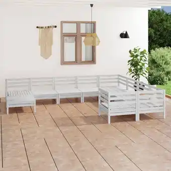 ManoMano 10-tlg. Garten-Lounge-Set,Gartenmöbel-Set Weiß Massivholz Kiefer vidaXL Angebot