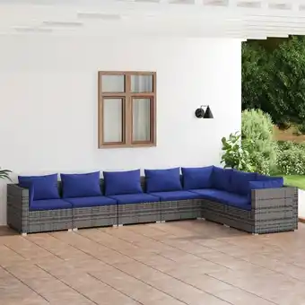 ManoMano 7-tlg. Garten-Lounge-Set Gartenmöbel-Set Terrassen-Sitzgruppe mit Kissen Poly Rattan Grau ZDEH98622 Maisonchic Angebot